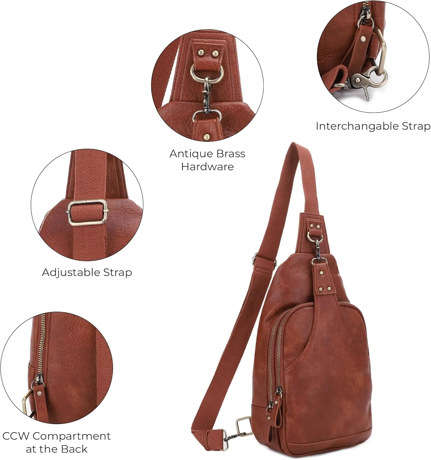 JESSIE & JAMES Brooke Unisex Concealed Carry Sling Bag Crossbody Backpack Purse