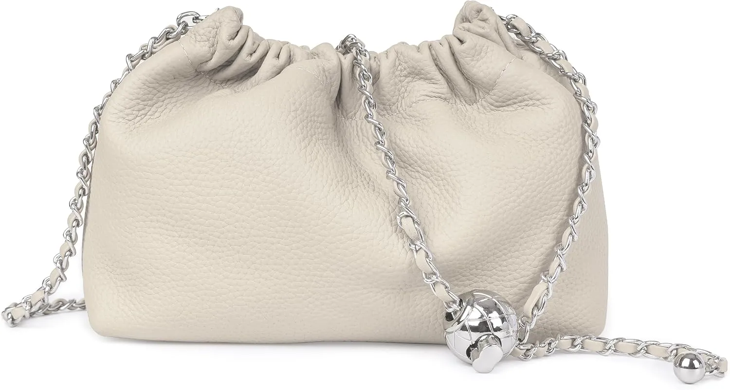 Joryin Trendy Dumpling Women's Crossbody Bag - Evening Clutch Vegan & Genuine Leather Hobo Cloud Purse