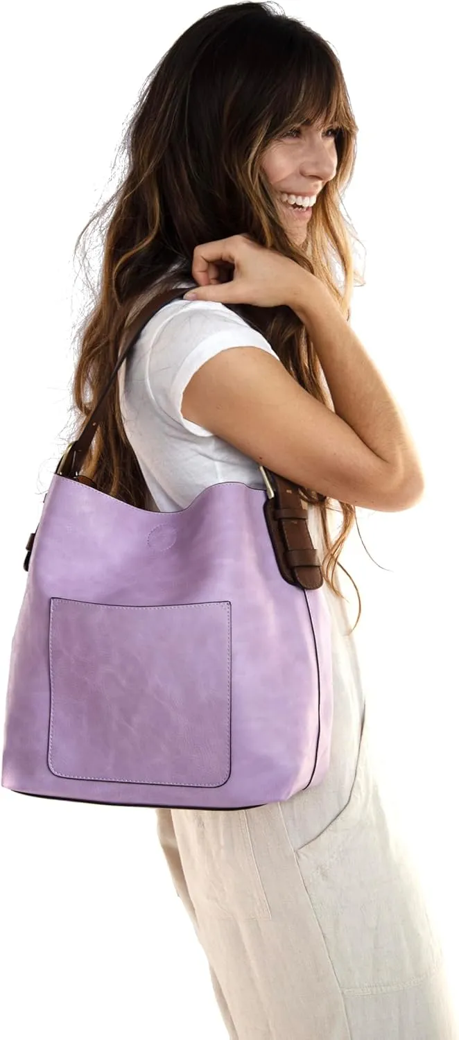 Joy Susan Womens Faux Leather: Hobo 2-in-1 Handbag