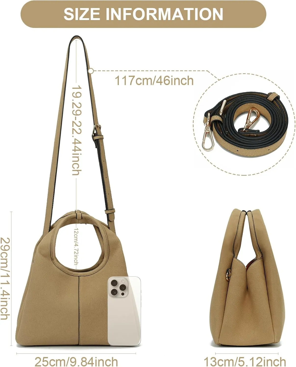 JQWSVE Crossbody Bag Top Handle Handbag for Women Trendy Purse Satchel Bags Pebble Leather Shoulder Bag Hobo Tote Handbag