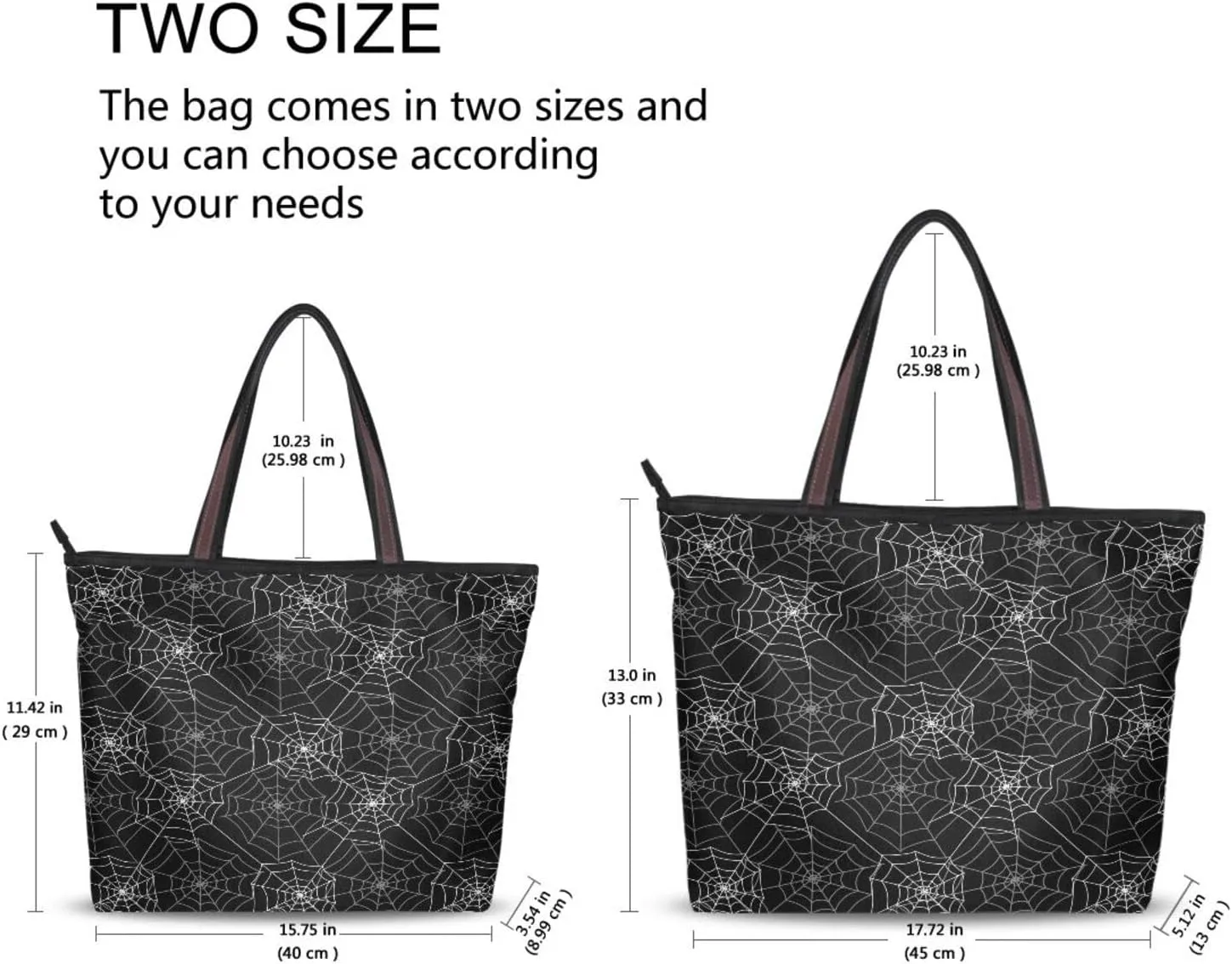 JSTEL Halloween Tote Bag for Women with Zipper,Halloween Tote Bag Black Cat Purses and Handbags