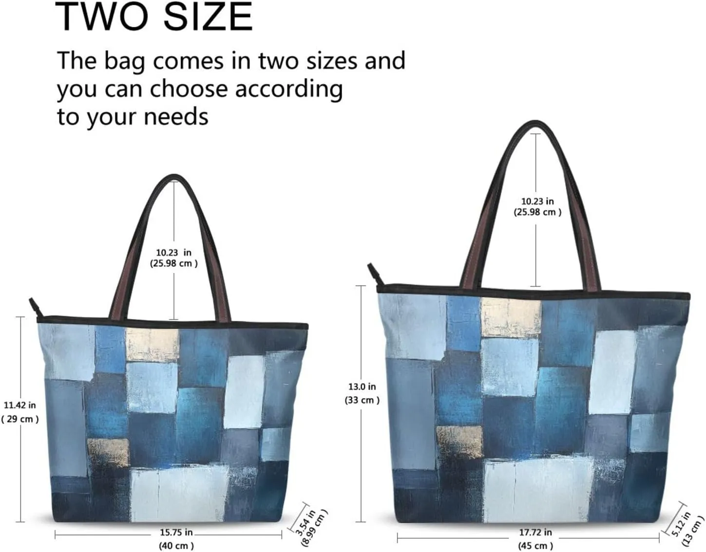 JSTEL Tote Bag for Women with Zipper,Polyester Tote Purse Holiday Tote Bag Work Handbag Women Gift