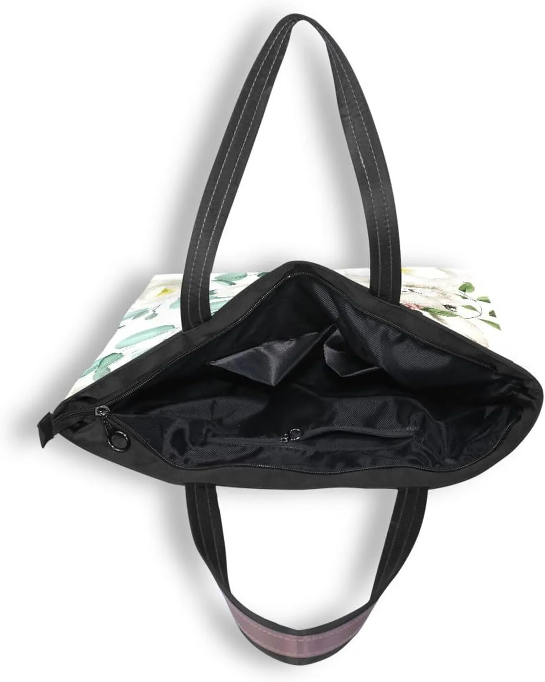 JSTEL Tote Bag for Women with Zipper,Polyester Tote Purse Holiday Tote Bag Work Handbag Women Gift