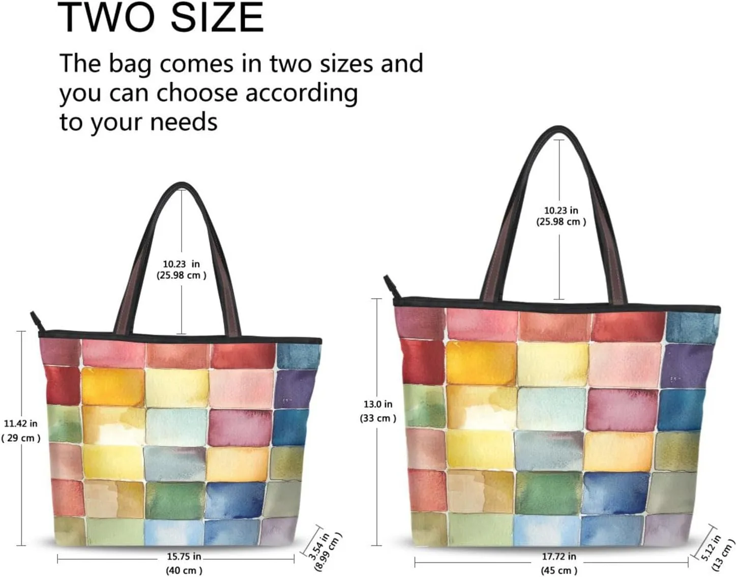 JSTEL Tote Bag for Women with Zipper,Polyester Tote Purse Holiday Tote Bag Work Handbag Women Gift