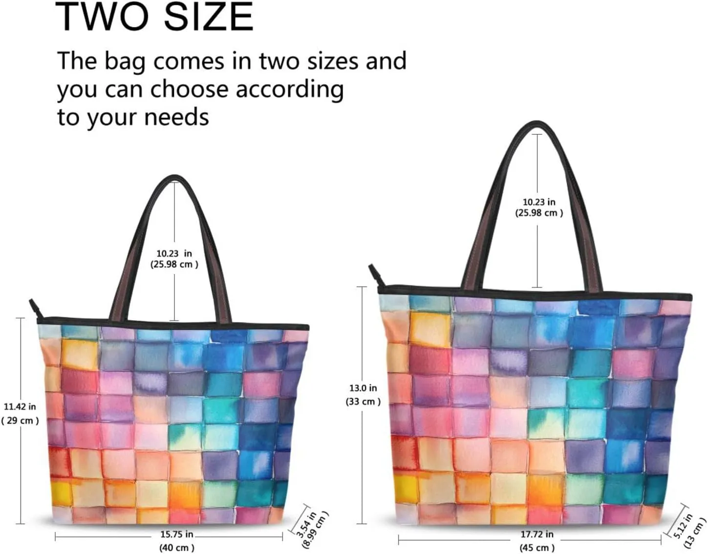 JSTEL Tote Bag for Women with Zipper,Polyester Tote Purse Holiday Tote Bag Work Handbag Women Gift