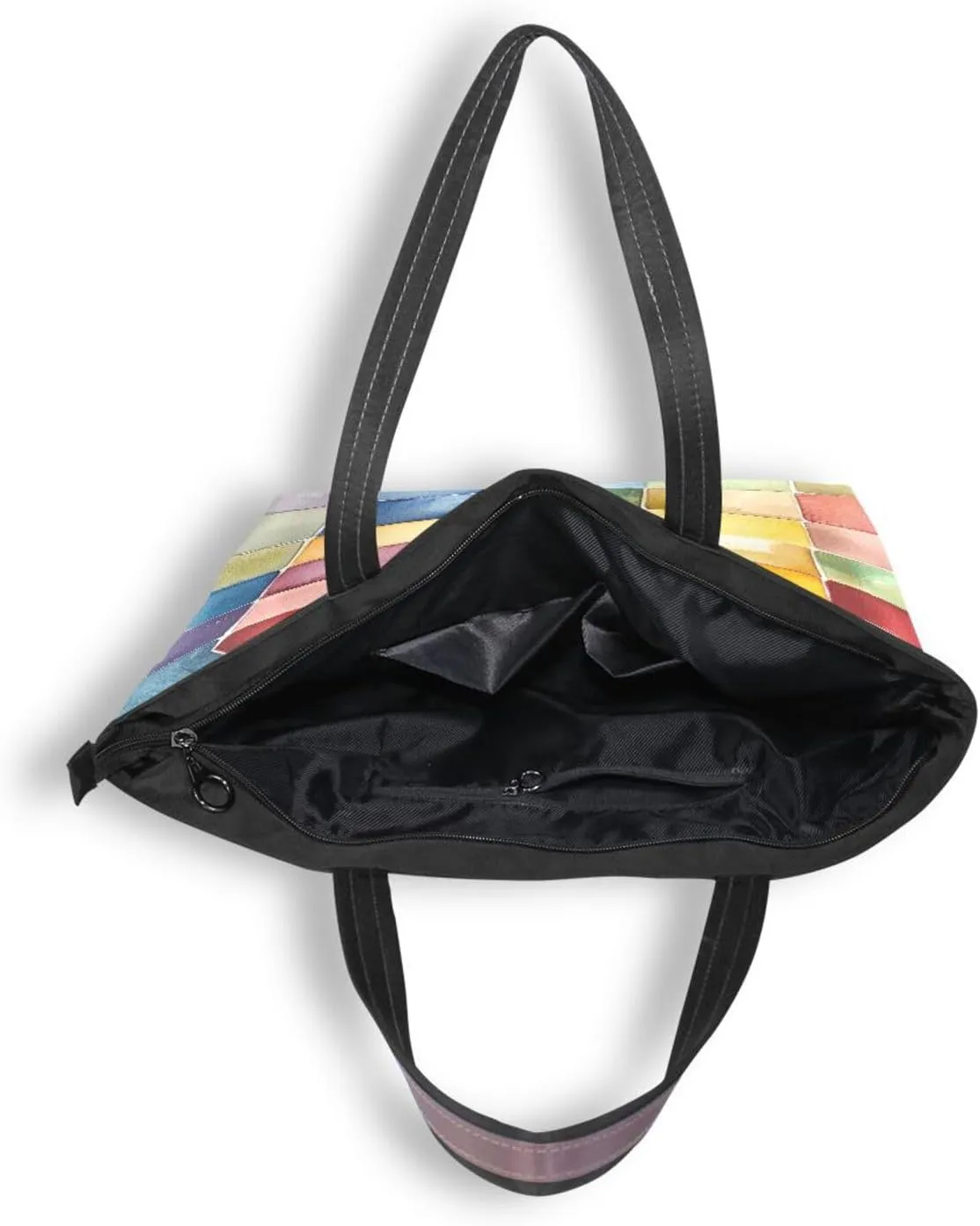 JSTEL Tote Bag for Women with Zipper,Polyester Tote Purse Holiday Tote Bag Work Handbag Women Gift