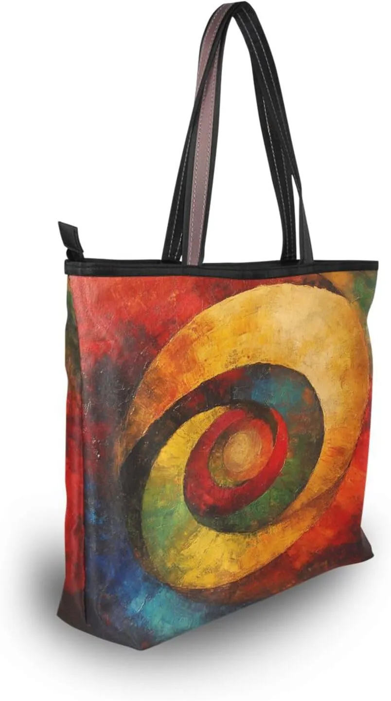 JSTEL Tote Bag for Women with Zipper,Polyester Tote Purse Holiday Tote Bag Work Handbag Women Gift
