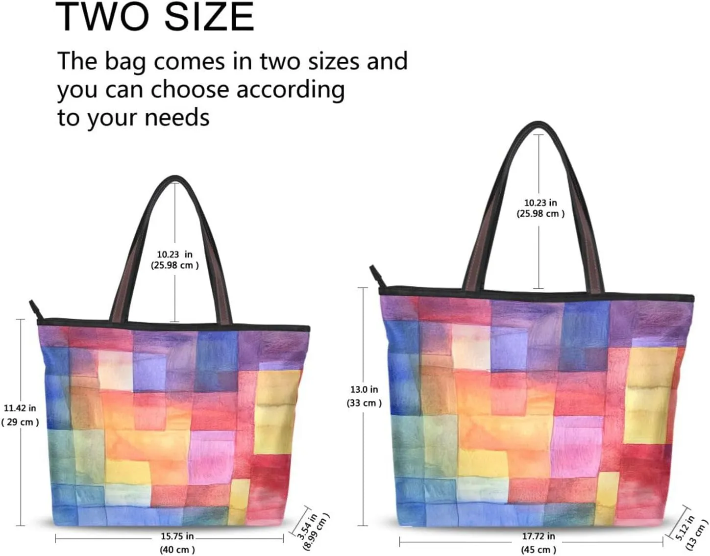 JSTEL Tote Bag for Women with Zipper,Polyester Tote Purse Holiday Tote Bag Work Handbag Women Gift