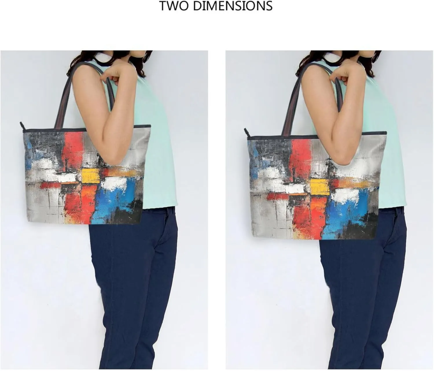 JSTEL Tote Bag for Women with Zipper,Polyester Tote Purse Holiday Tote Bag Work Handbag Women Gift