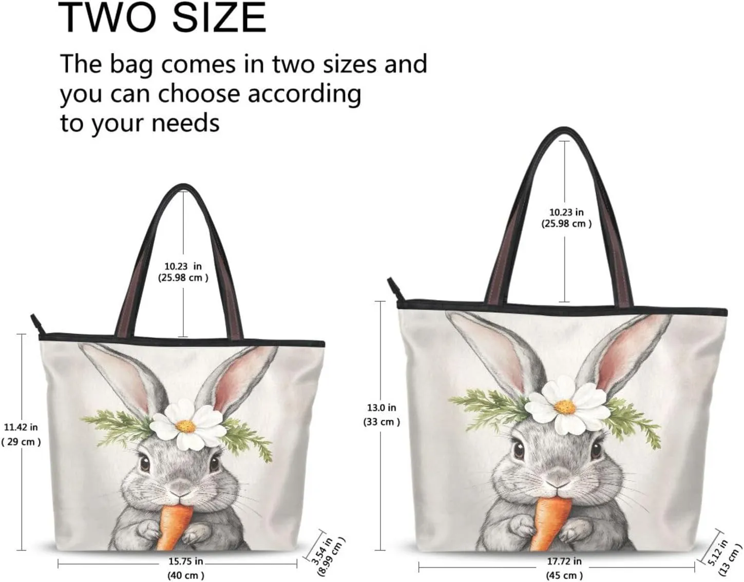 JSTEL Tote Bag for Women with Zipper,Polyester Tote Purse Holiday Tote Bag Work Handbag Women Gift