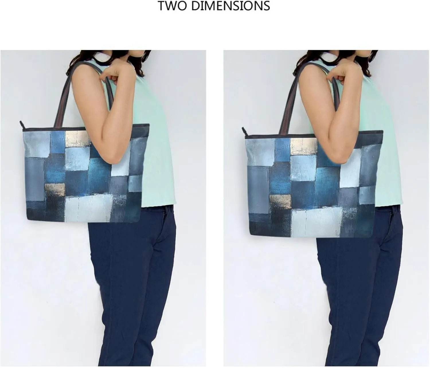 JSTEL Tote Bag for Women with Zipper,Polyester Tote Purse Holiday Tote Bag Work Handbag Women Gift