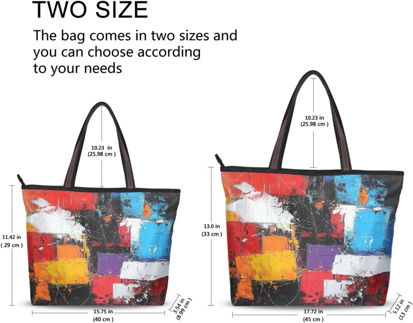 JSTEL Tote Bag for Women with Zipper,Polyester Tote Purse Holiday Tote Bag Work Handbag Women Gift
