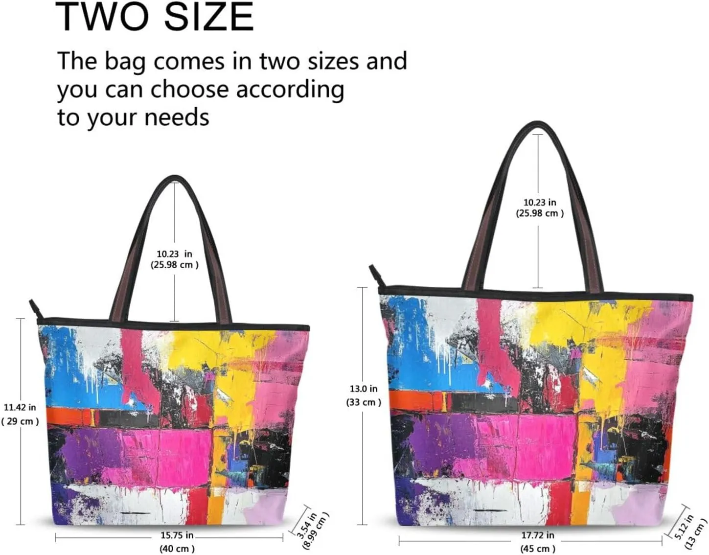 JSTEL Tote Bag for Women with Zipper,Polyester Tote Purse Holiday Tote Bag Work Handbag Women Gift