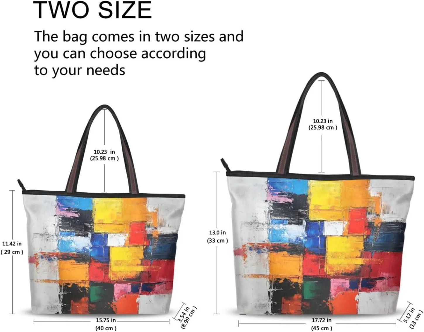 JSTEL Tote Bag for Women with Zipper,Polyester Tote Purse Holiday Tote Bag Work Handbag Women Gift