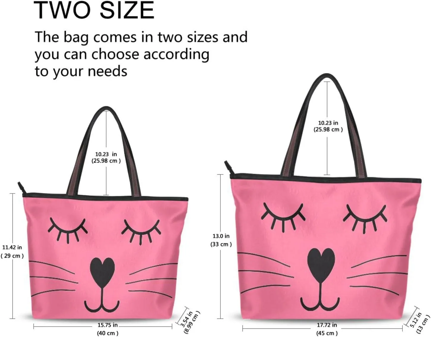 JSTEL Tote Bag for Women with Zipper,Polyester Tote Purse Holiday Tote Bag Work Handbag Women Gift