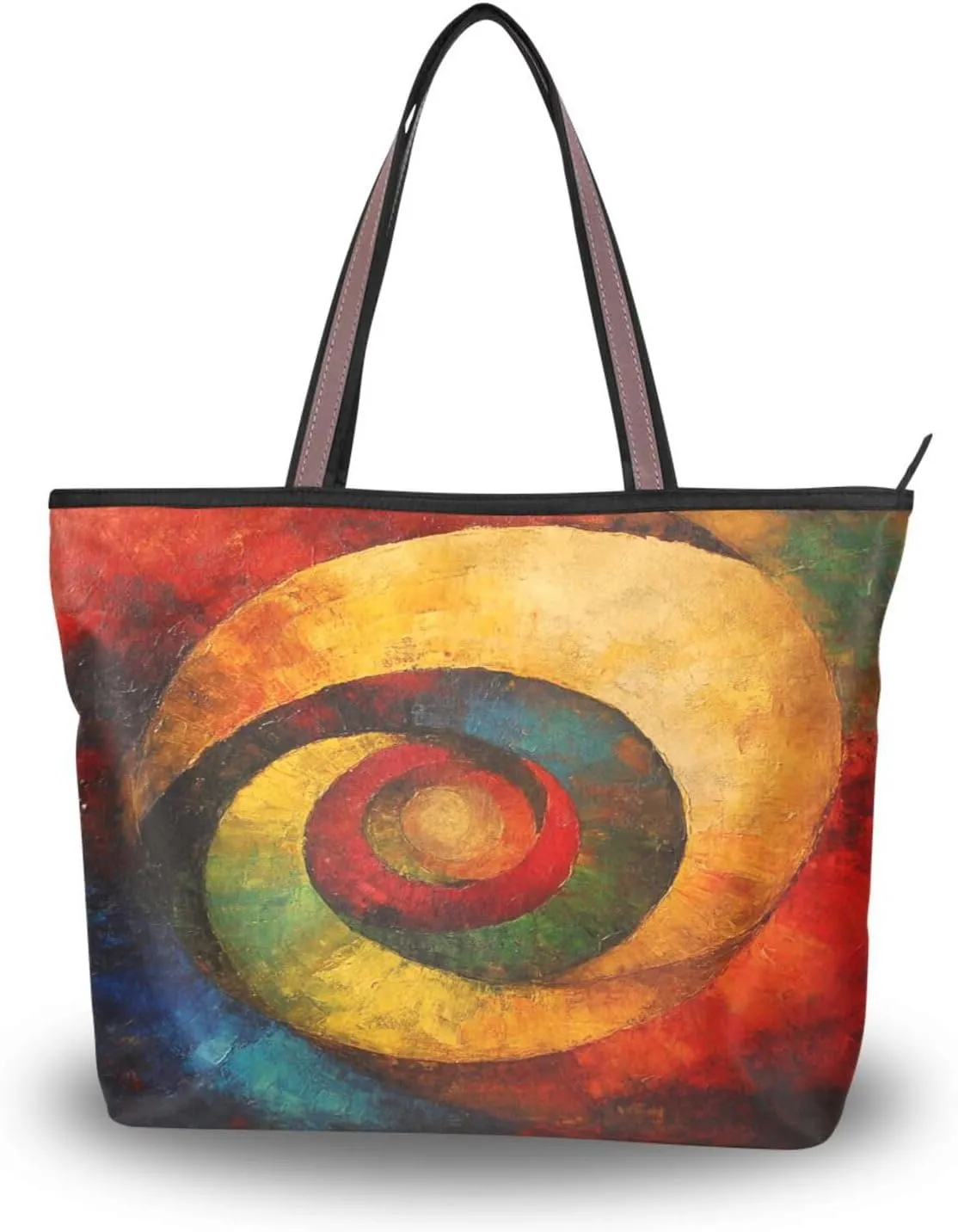 JSTEL Tote Bag for Women with Zipper,Polyester Tote Purse Holiday Tote Bag Work Handbag Women Gift
