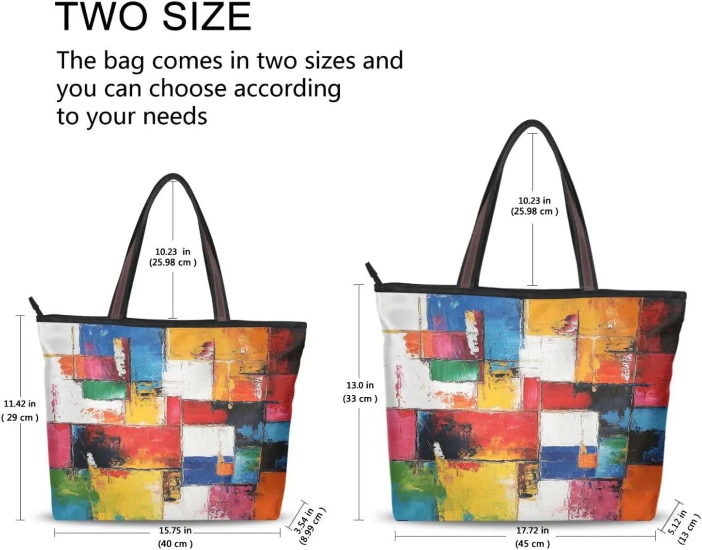 JSTEL Tote Bag for Women with Zipper,Polyester Tote Purse Holiday Tote Bag Work Handbag Women Gift