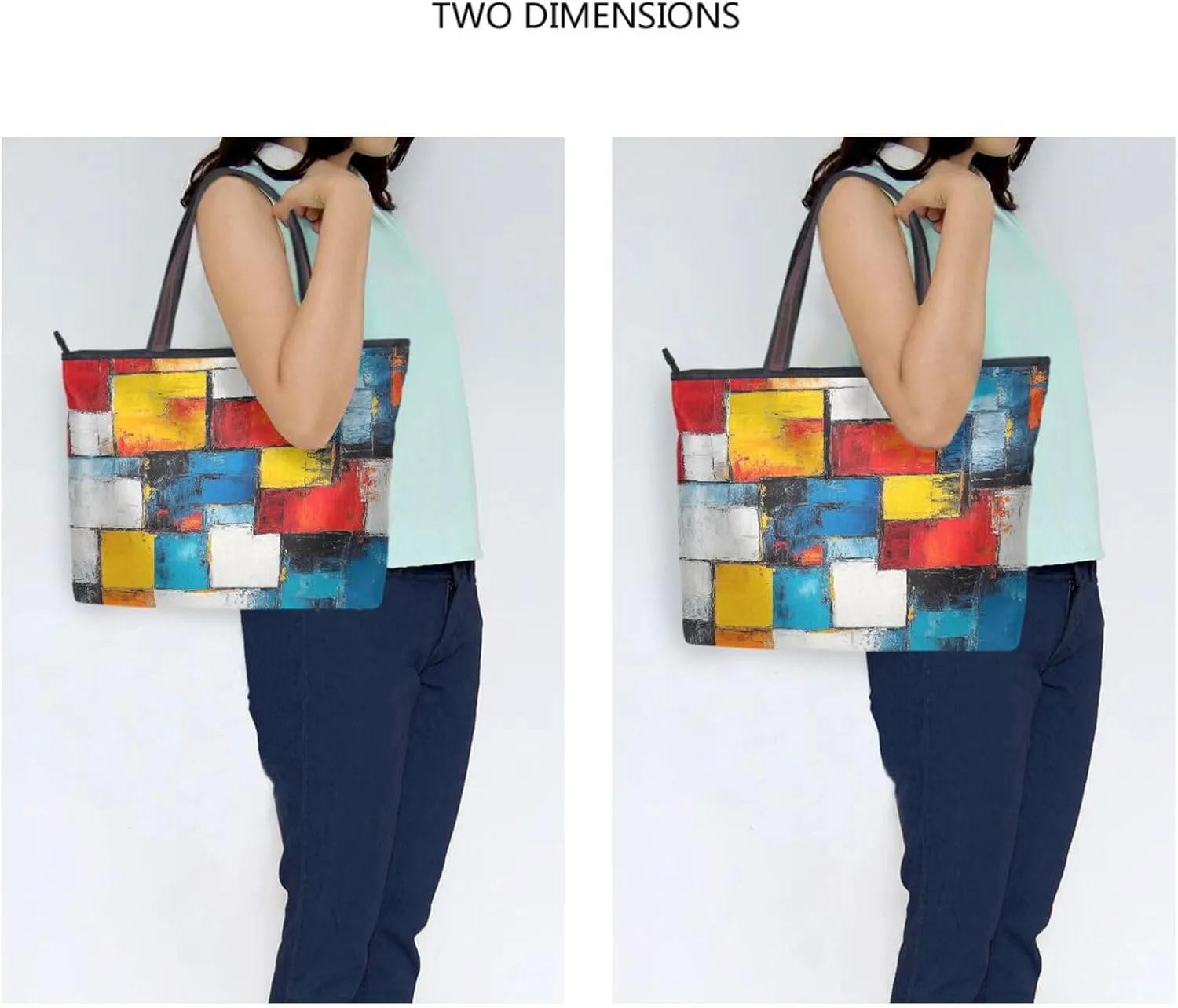 JSTEL Tote Bag for Women with Zipper,Polyester Tote Purse Holiday Tote Bag Work Handbag Women Gift