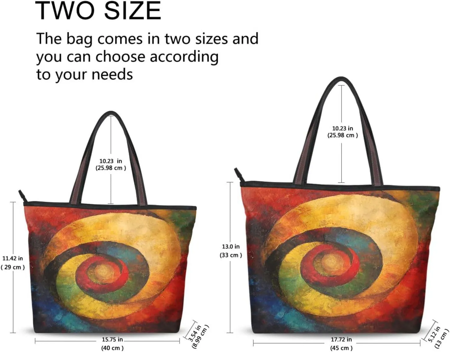 JSTEL Tote Bag for Women with Zipper,Polyester Tote Purse Holiday Tote Bag Work Handbag Women Gift