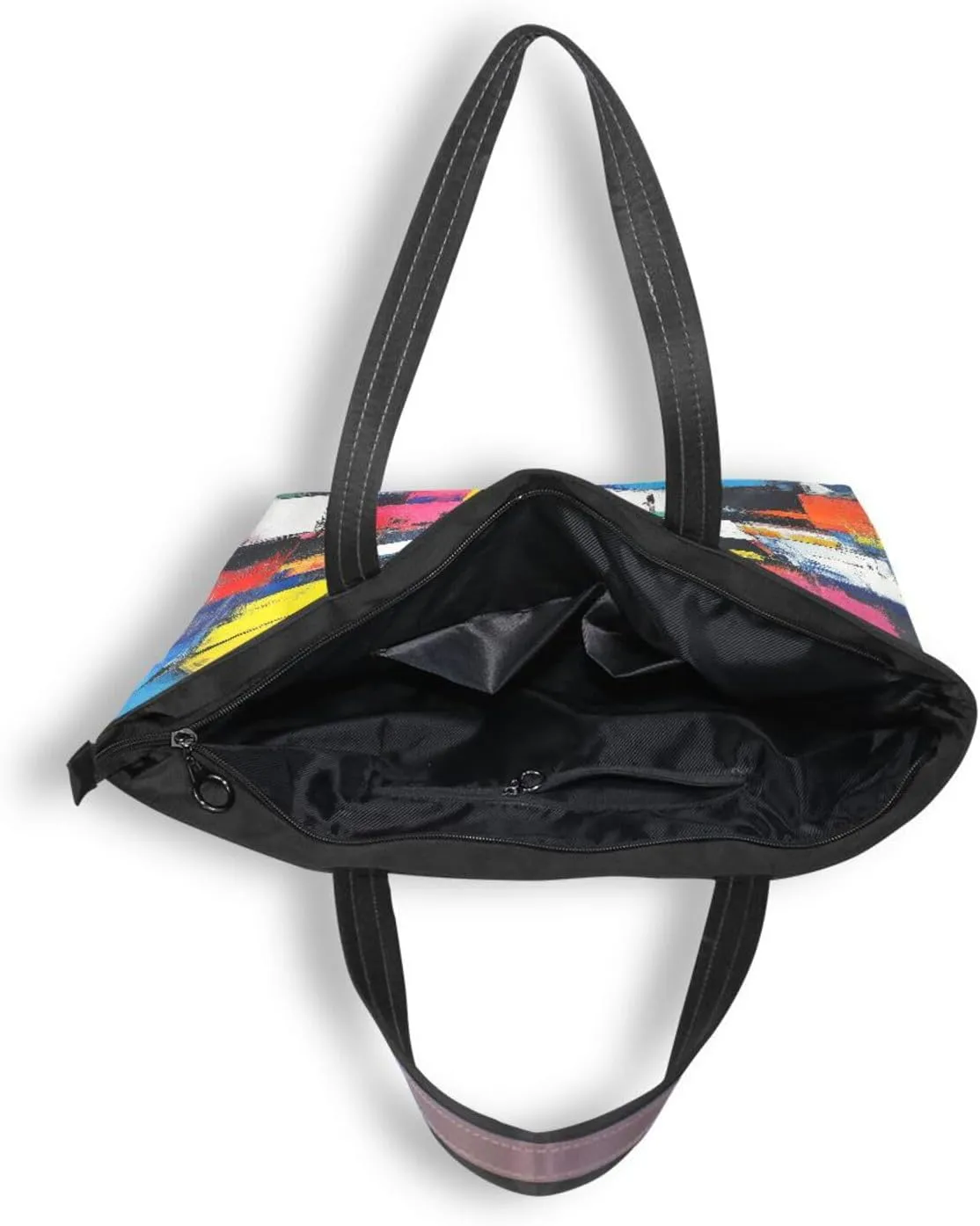 JSTEL Tote Bag for Women with Zipper,Polyester Tote Purse Holiday Tote Bag Work Handbag Women Gift
