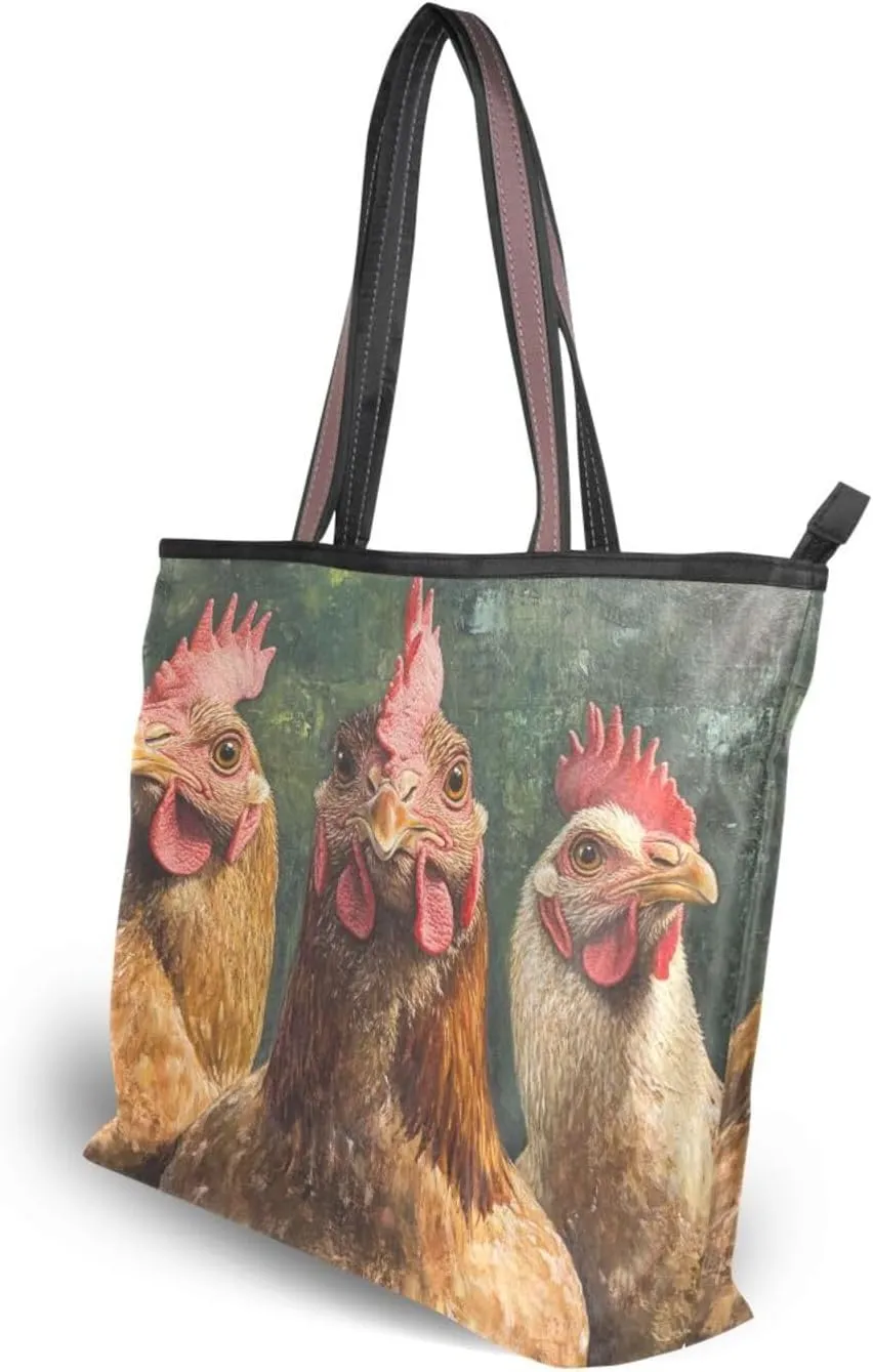 JSTEL Tote Bag for Women with Zipper,Polyester Tote Purse Holiday Tote Bag Work Handbag Women Gift