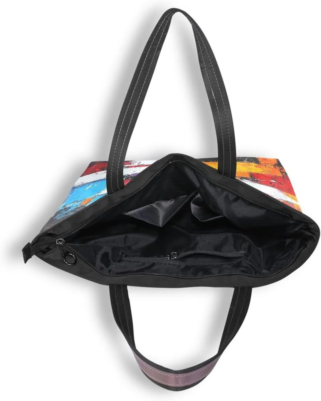 JSTEL Tote Bag for Women with Zipper,Polyester Tote Purse Holiday Tote Bag Work Handbag Women Gift