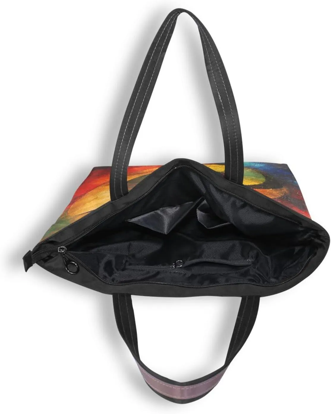JSTEL Tote Bag for Women with Zipper,Polyester Tote Purse Holiday Tote Bag Work Handbag Women Gift