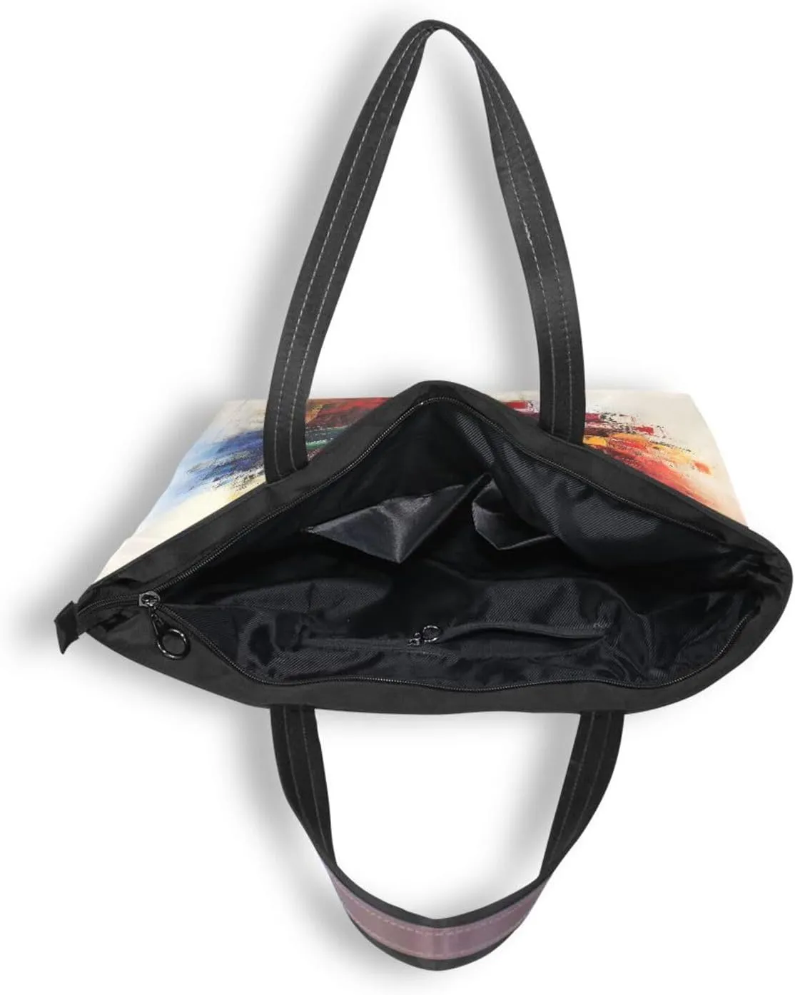JSTEL Tote Bag for Women with Zipper,Polyester Tote Purse Holiday Tote Bag Work Handbag Women Gift