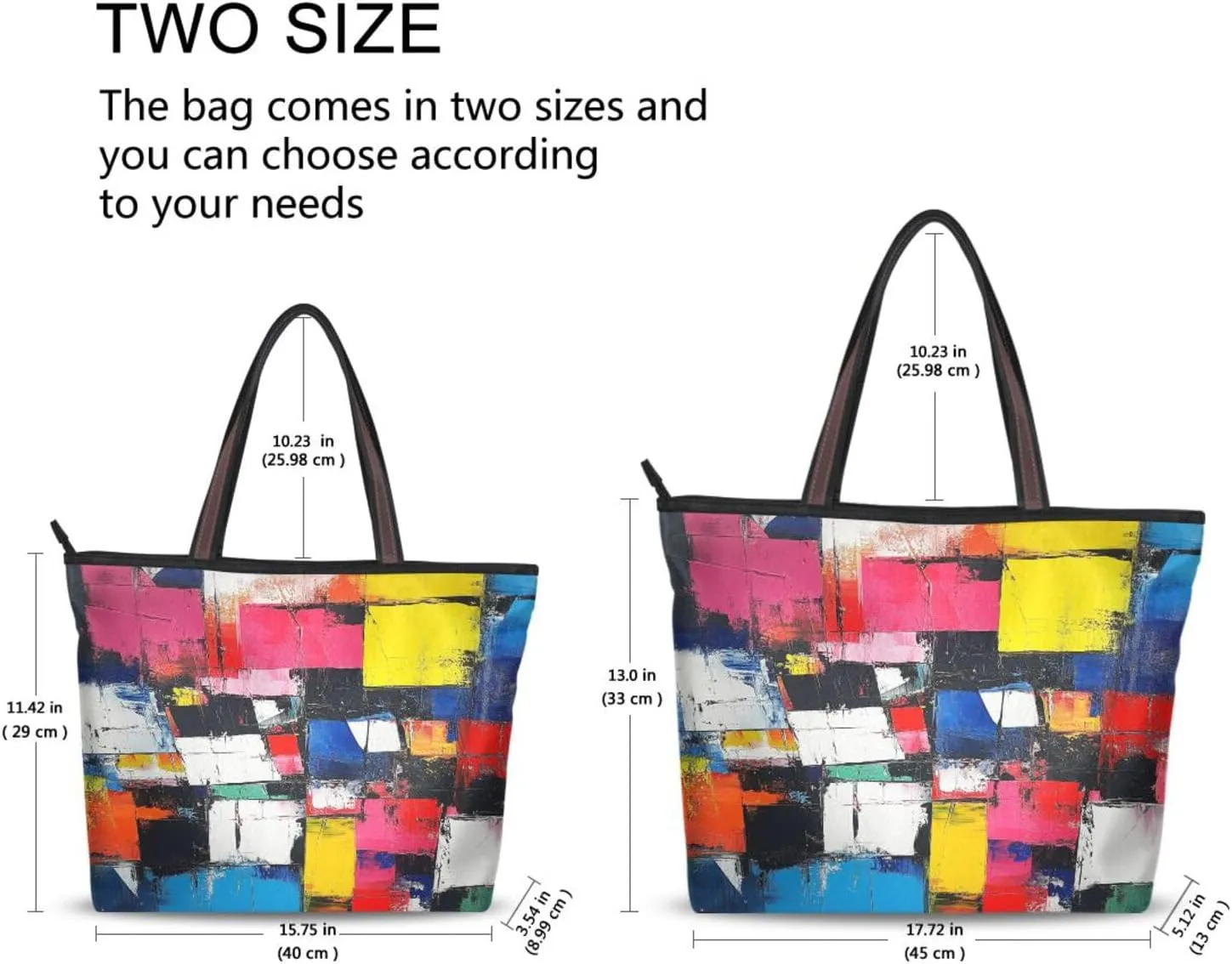 JSTEL Tote Bag for Women with Zipper,Polyester Tote Purse Holiday Tote Bag Work Handbag Women Gift