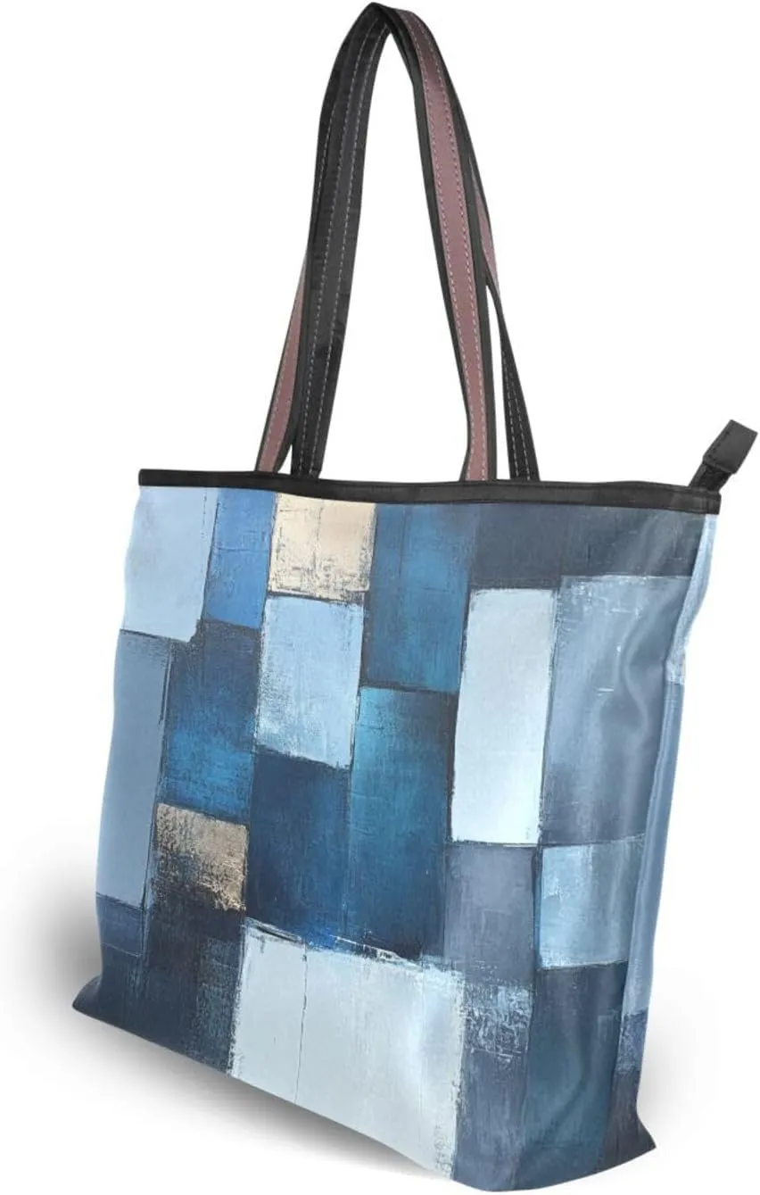 JSTEL Tote Bag for Women with Zipper,Polyester Tote Purse Holiday Tote Bag Work Handbag Women Gift