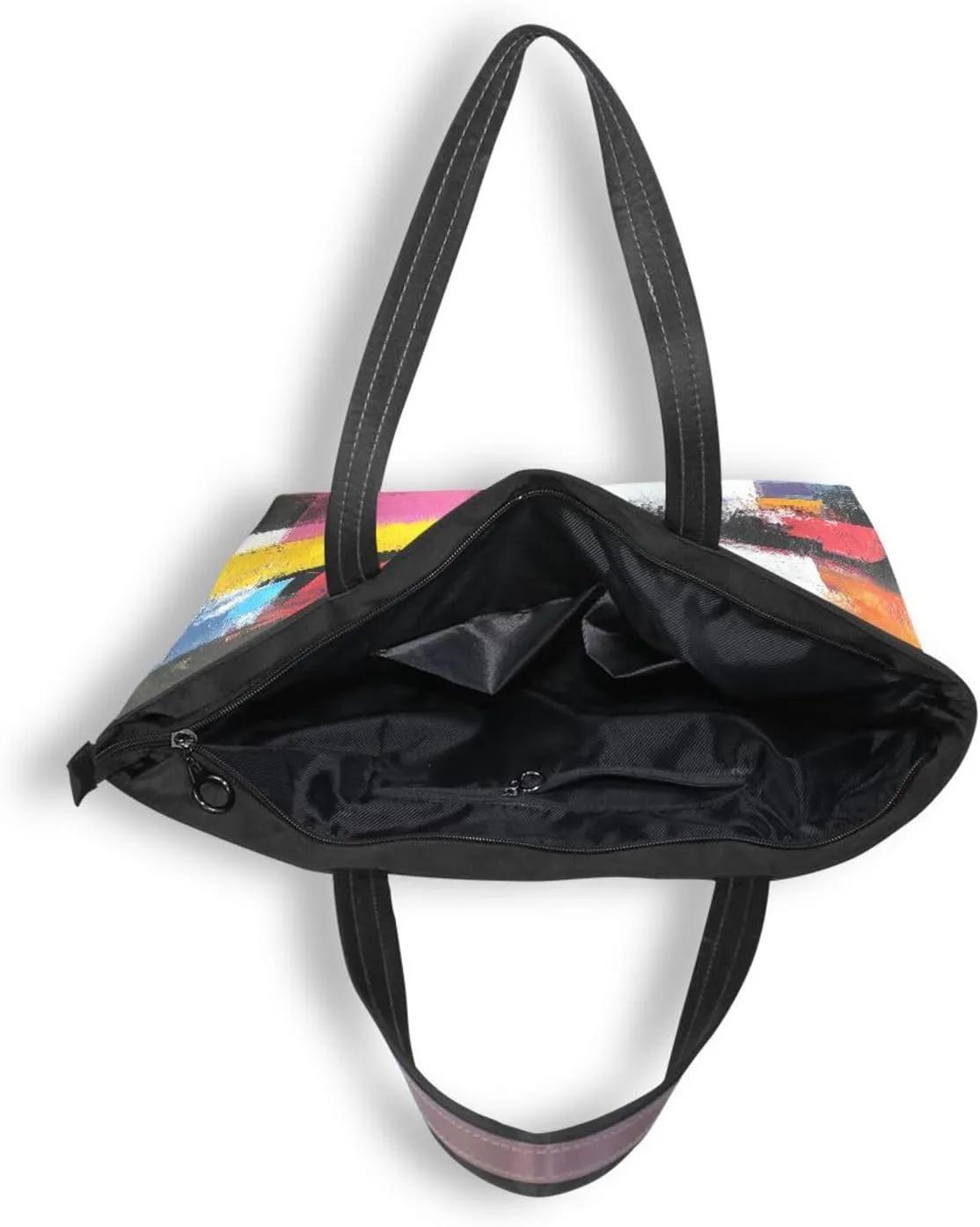 JSTEL Tote Bag for Women with Zipper,Polyester Tote Purse Holiday Tote Bag Work Handbag Women Gift