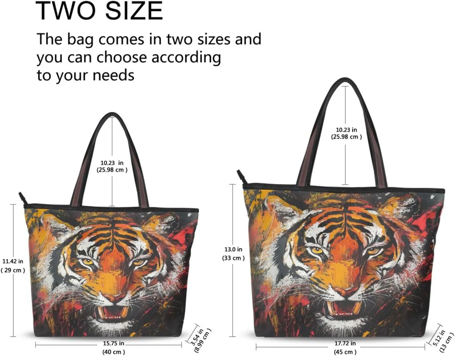 JSTEL Tote Bag for Women with Zipper,Polyester Tote Purse Holiday Tote Bag Work Handbag Women Gift