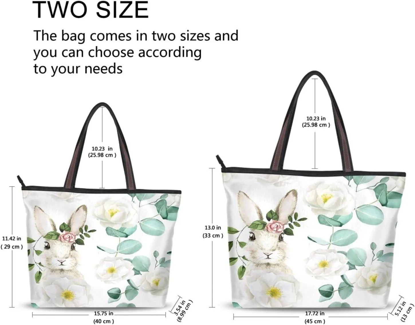JSTEL Tote Bag for Women with Zipper,Polyester Tote Purse Holiday Tote Bag Work Handbag Women Gift