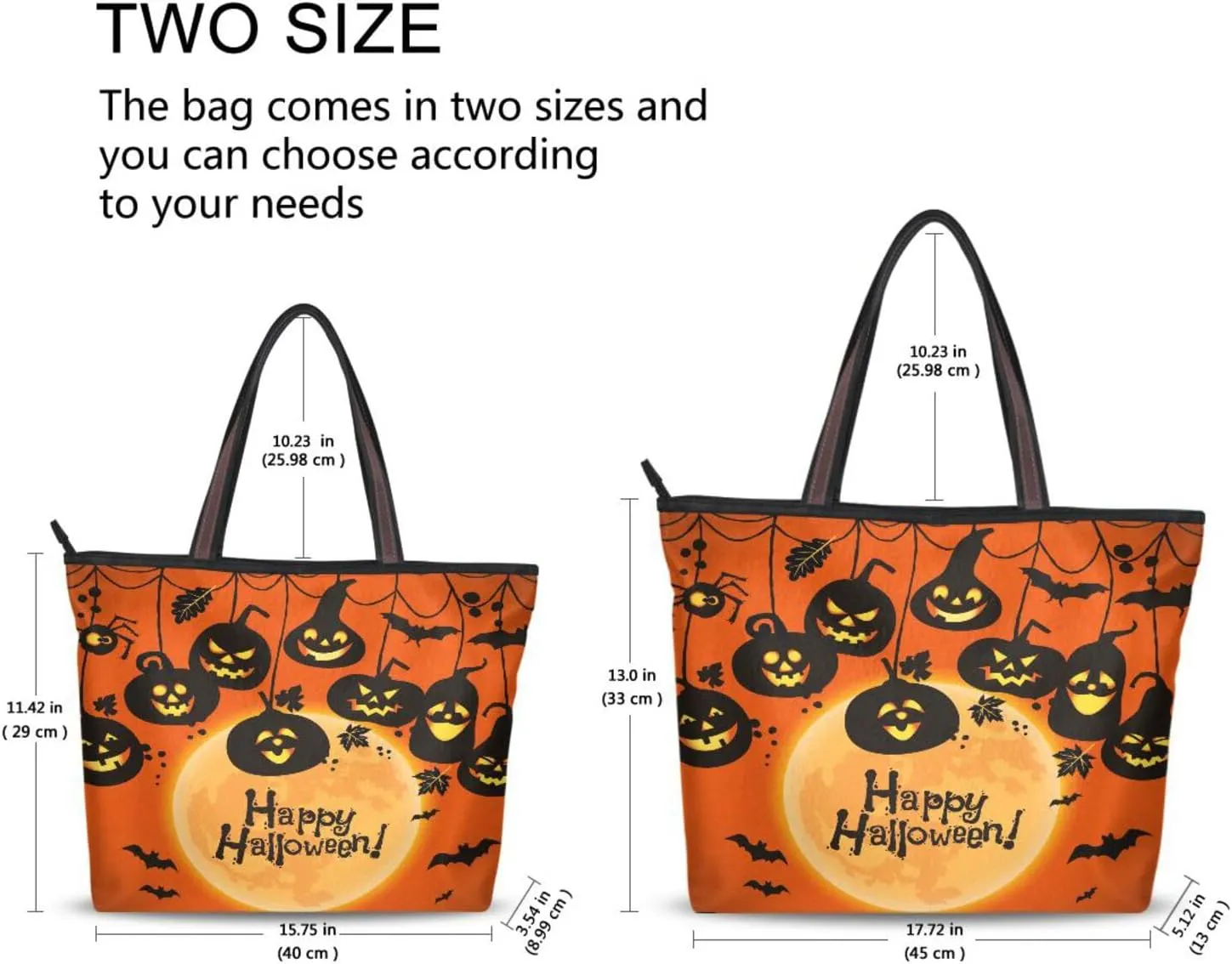 JSTEL Tote Bag for Women with Zipper,Polyester Tote Purse Holiday Tote Bag Work Handbag Women Gift