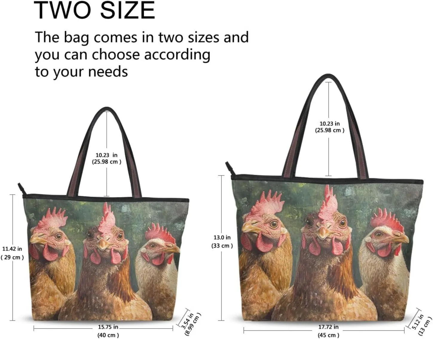 JSTEL Tote Bag for Women with Zipper,Polyester Tote Purse Holiday Tote Bag Work Handbag Women Gift