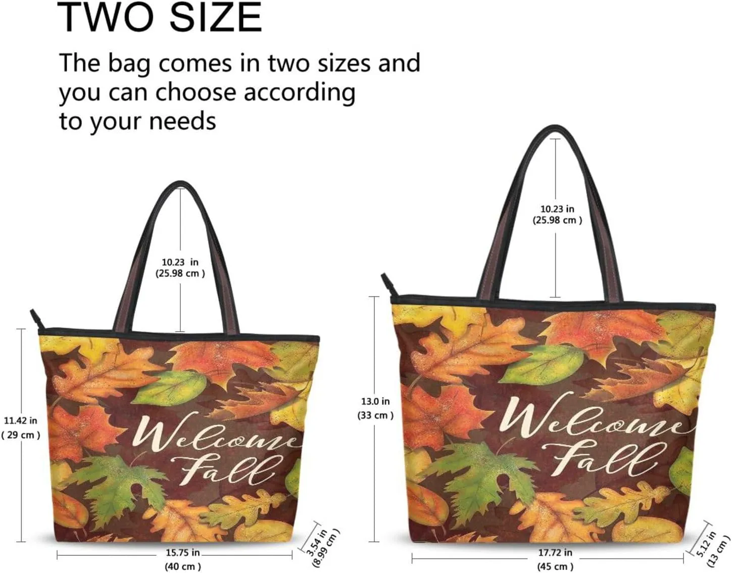 JSTEL Tote Bag for Women with Zipper,Polyester Tote Purse Holiday Tote Bag Work Handbag Women Gift