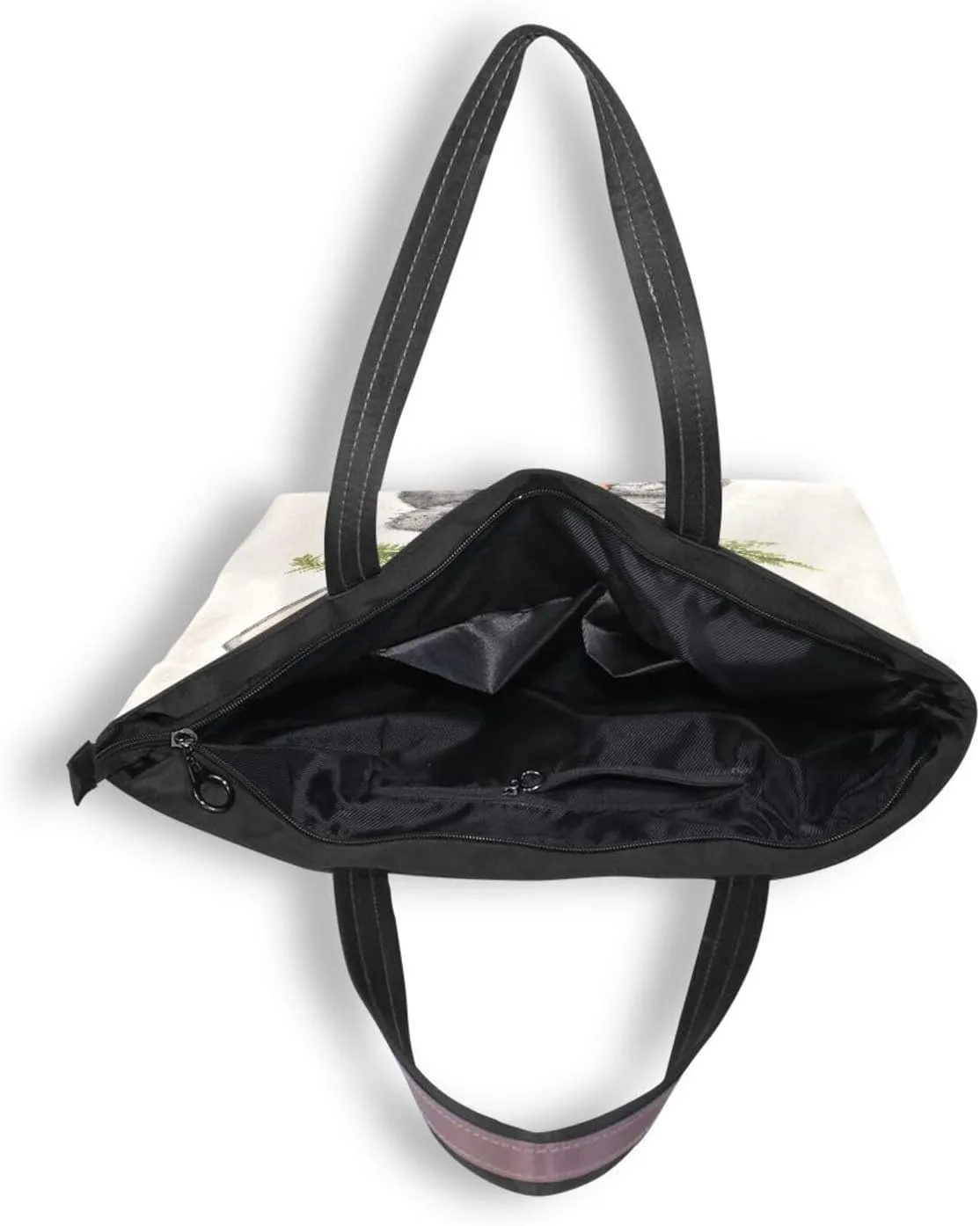 JSTEL Tote Bag for Women with Zipper,Polyester Tote Purse Holiday Tote Bag Work Handbag Women Gift