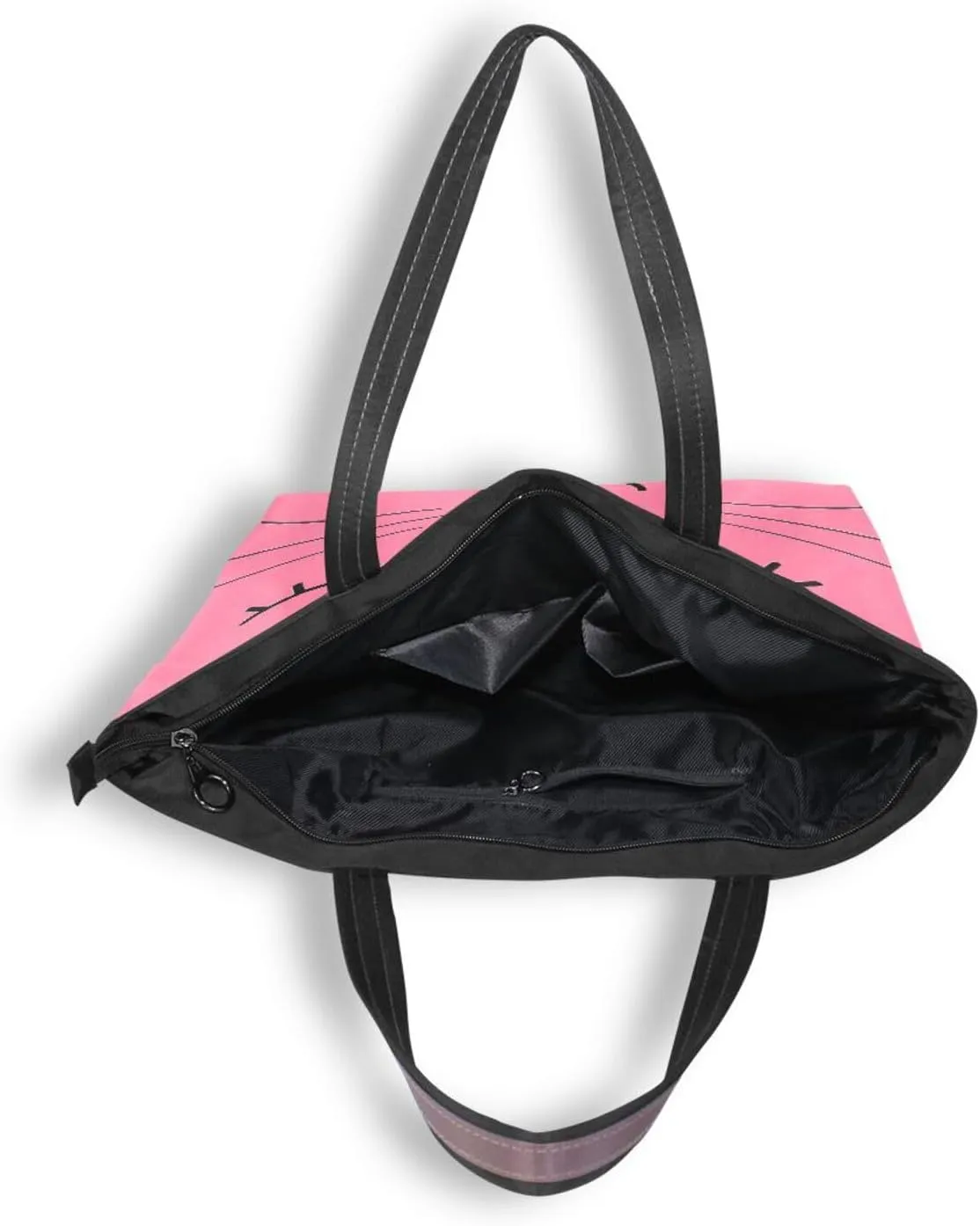 JSTEL Tote Bag for Women with Zipper,Polyester Tote Purse Holiday Tote Bag Work Handbag Women Gift