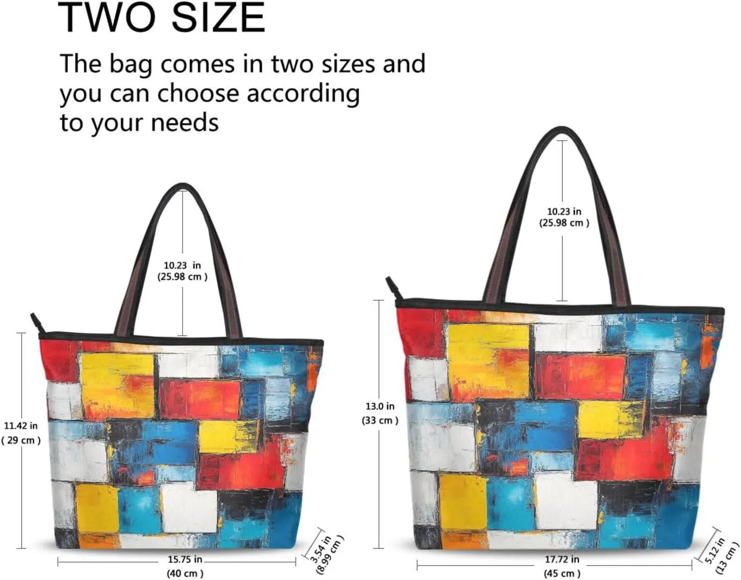 JSTEL Tote Bag for Women with Zipper,Polyester Tote Purse Holiday Tote Bag Work Handbag Women Gift