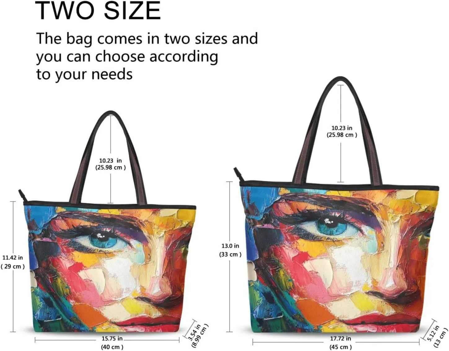 JSTEL Tote Bag for Women with Zipper,Polyester Tote Purse Holiday Tote Bag Work Handbag Women Gift