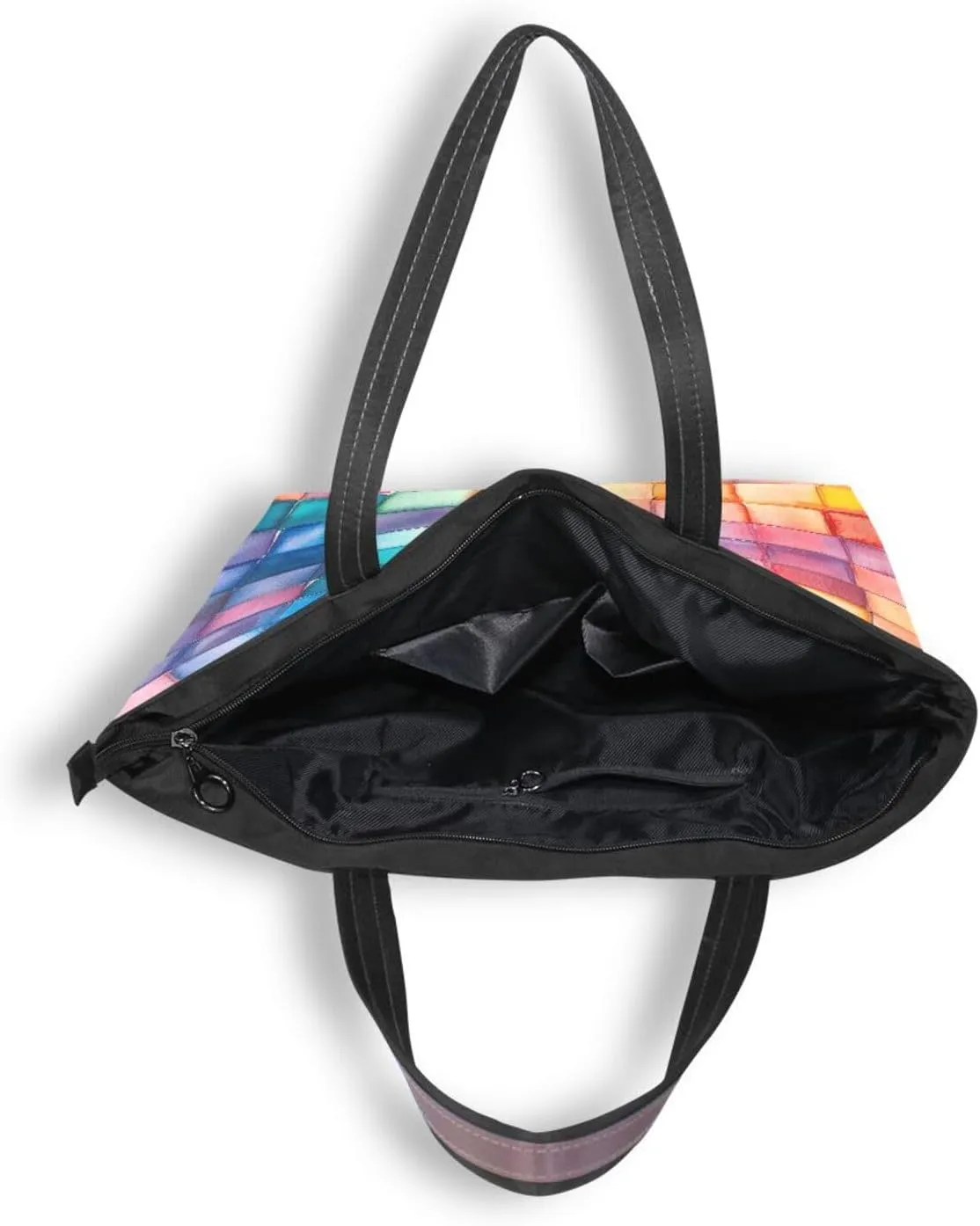JSTEL Tote Bag for Women with Zipper,Polyester Tote Purse Holiday Tote Bag Work Handbag Women Gift