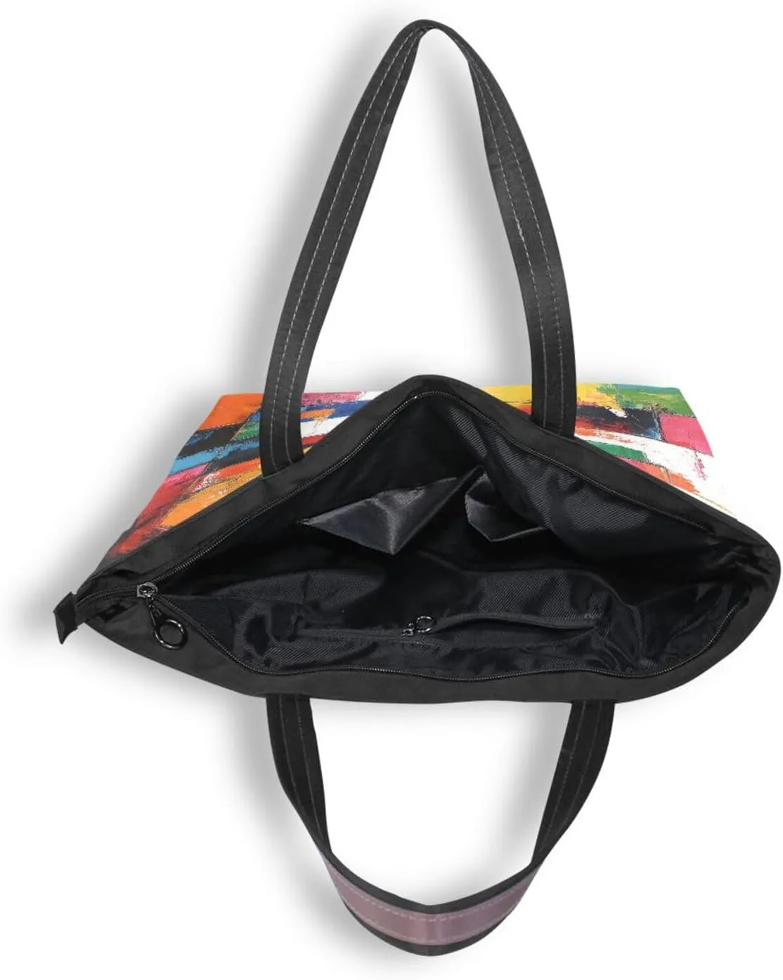 JSTEL Tote Bag for Women with Zipper,Polyester Tote Purse Holiday Tote Bag Work Handbag Women Gift