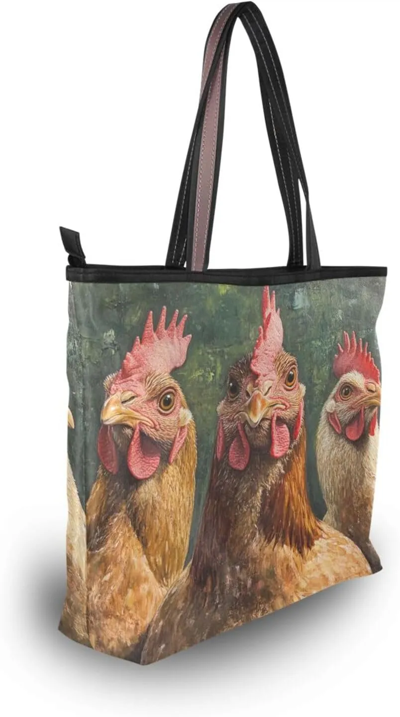 JSTEL Tote Bag for Women with Zipper,Polyester Tote Purse Holiday Tote Bag Work Handbag Women Gift