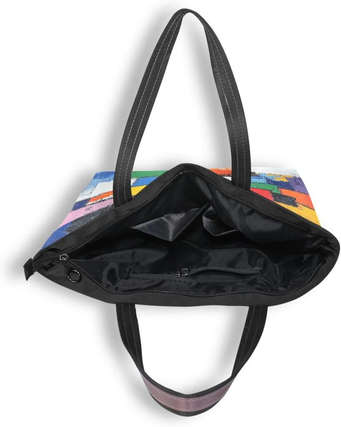 JSTEL Tote Bag for Women with Zipper,Polyester Tote Purse Holiday Tote Bag Work Handbag Women Gift