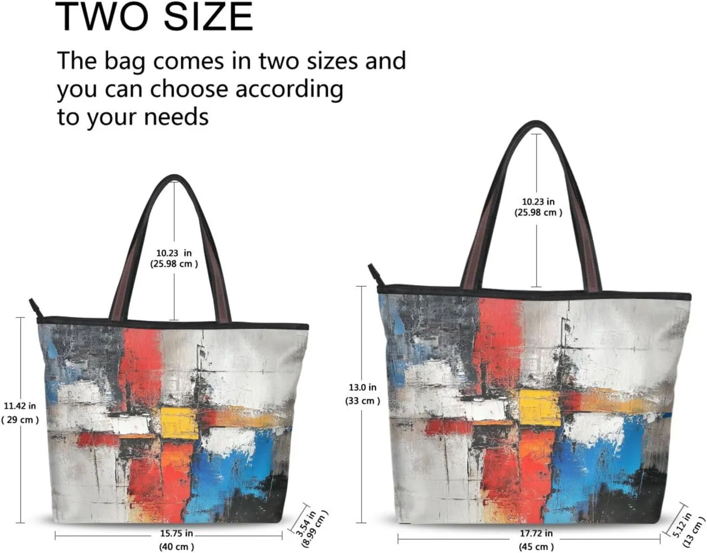 JSTEL Tote Bag for Women with Zipper,Polyester Tote Purse Holiday Tote Bag Work Handbag Women Gift