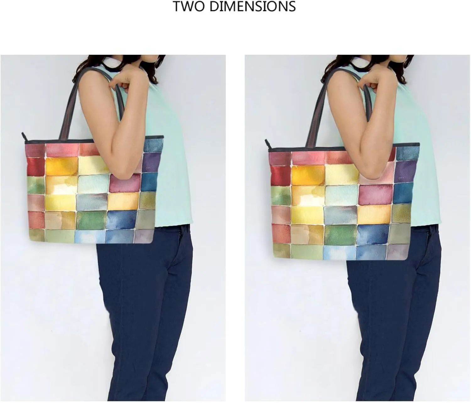 JSTEL Tote Bag for Women with Zipper,Polyester Tote Purse Holiday Tote Bag Work Handbag Women Gift