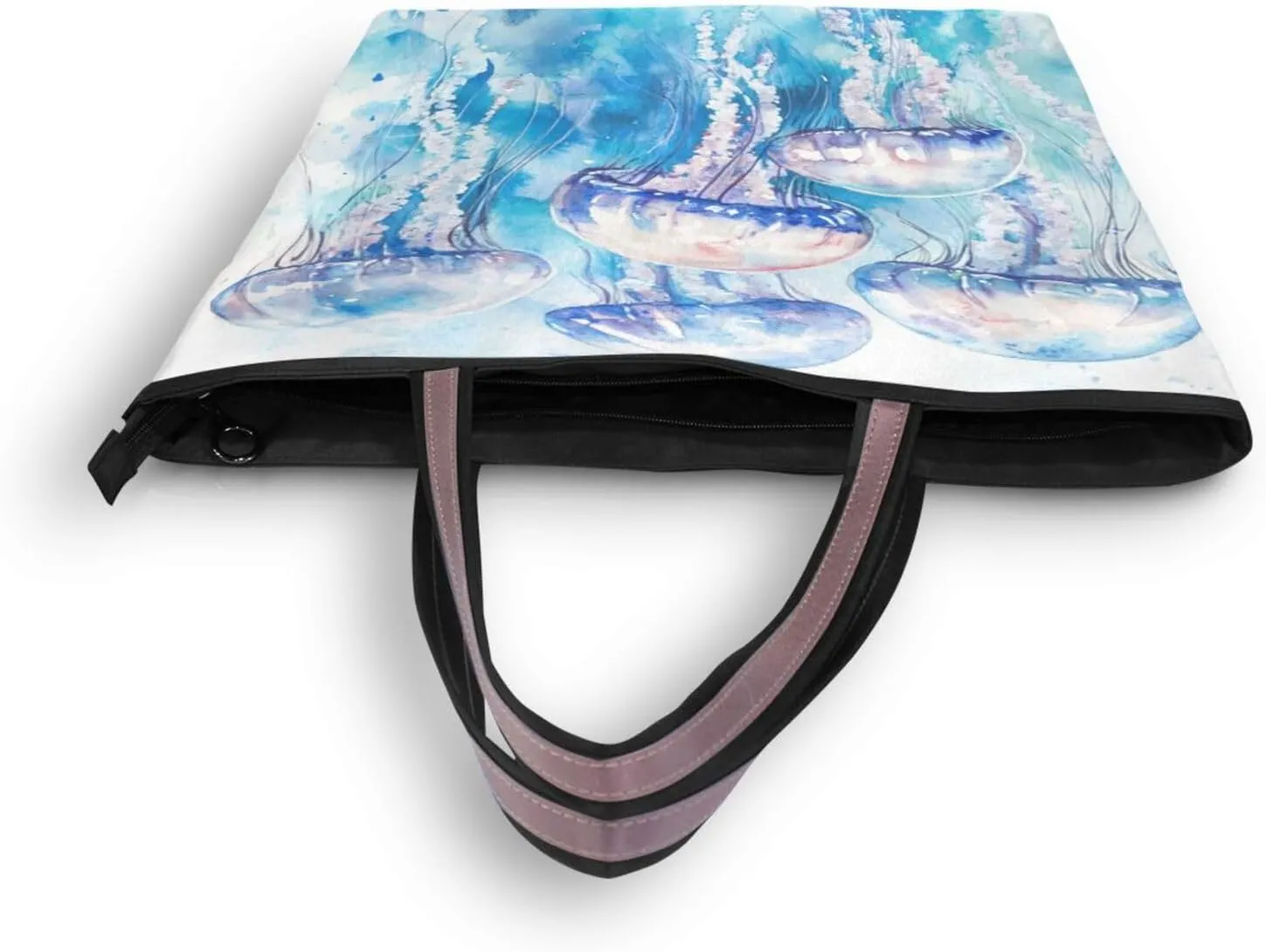 JSTEL Tote Bag for Women with Zipper,Polyester Tote Purse Holiday Tote Bag Work Handbag Women Gift