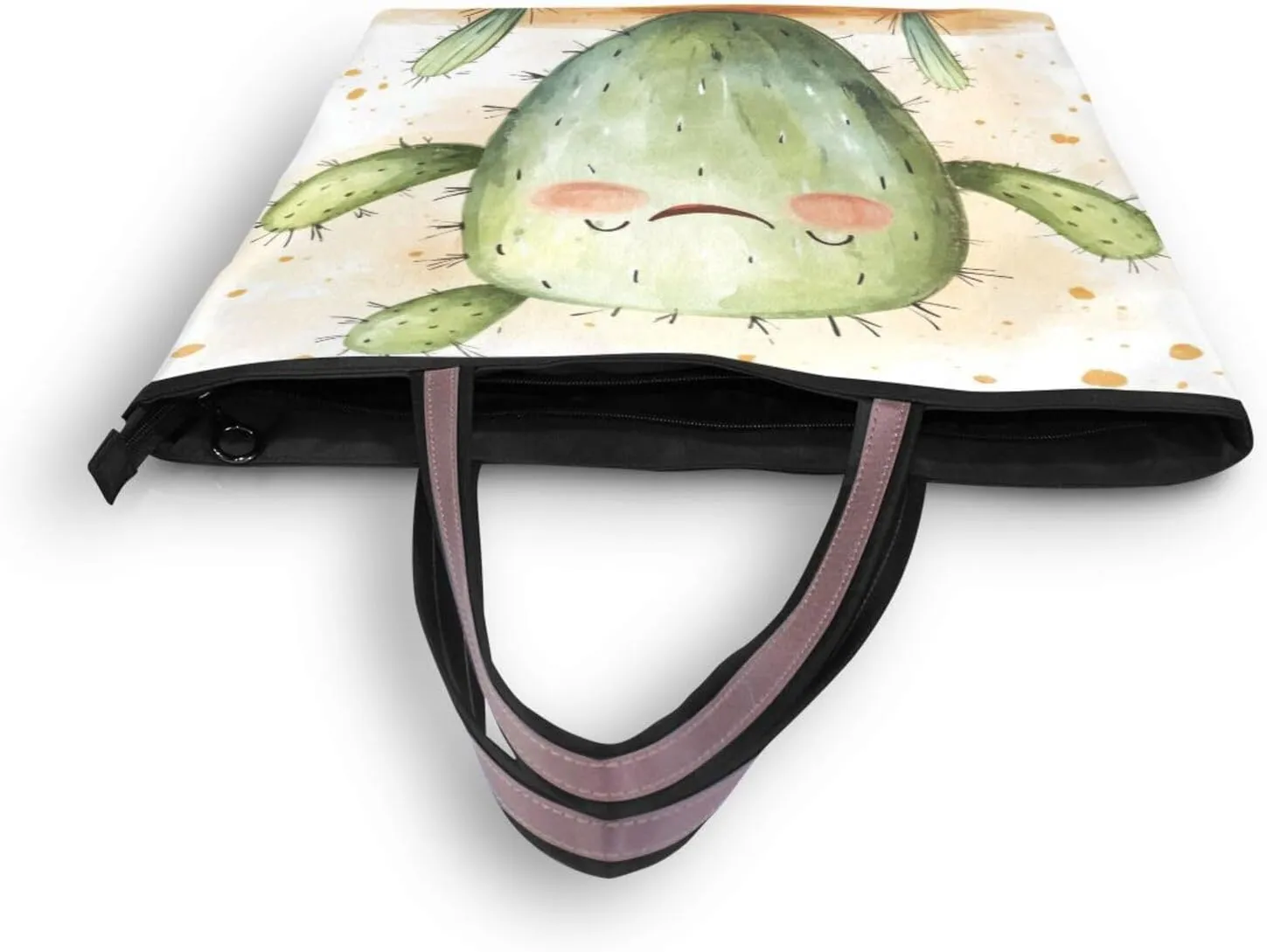 JSTEL Tote Bag for Women with Zipper,Polyester Tote Purse Holiday Tote Bag Work Handbag Women Gift