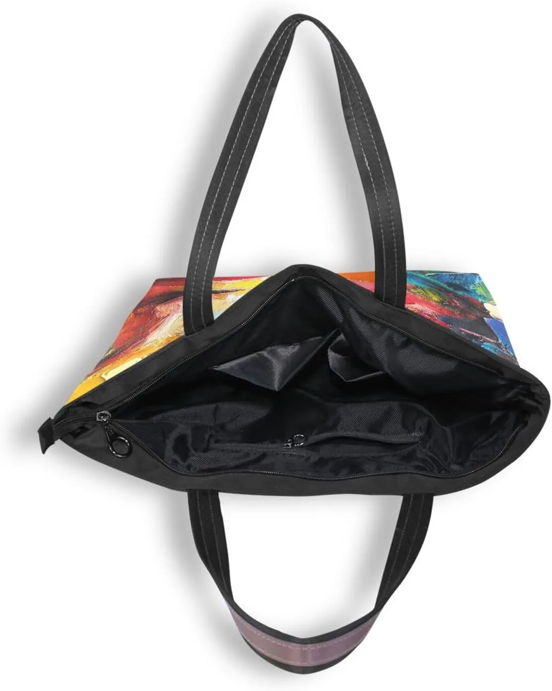 JSTEL Tote Bag for Women with Zipper,Polyester Tote Purse Holiday Tote Bag Work Handbag Women Gift