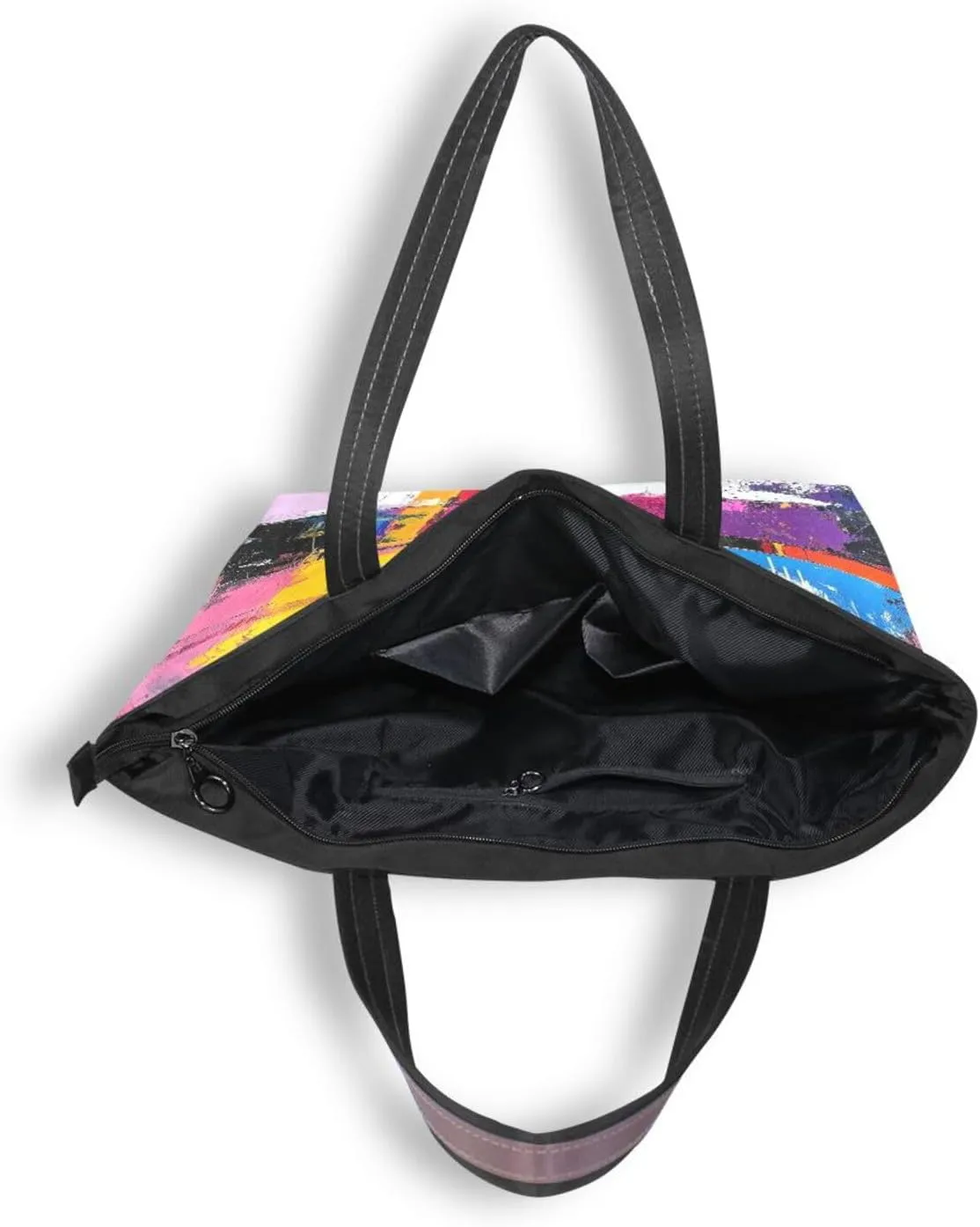 JSTEL Tote Bag for Women with Zipper,Polyester Tote Purse Holiday Tote Bag Work Handbag Women Gift